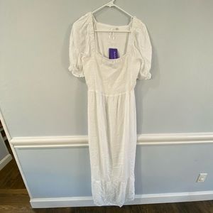 Seraphine Maternity / White Shirred Maternity Maxi Dress / BNWT